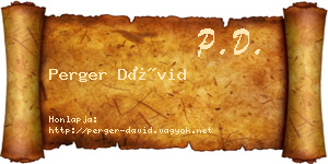 Perger Dávid névjegykártya